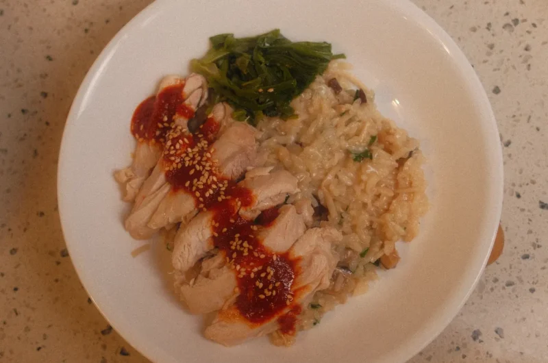 North Korean style chicken Rice