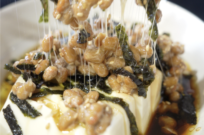 High protein 5-minutes Natto tofu snack